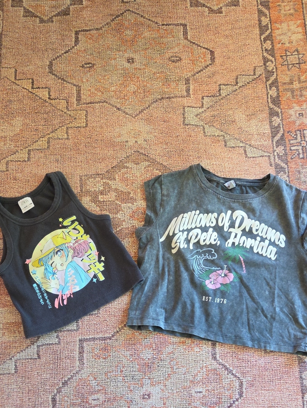 Zara kids graphic tee and tank top